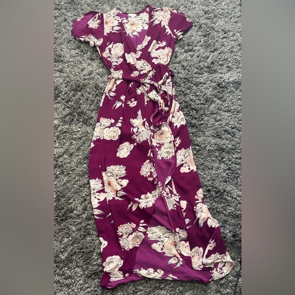 Candie's Purple High Low Sundress with Flutter Sleeves - Picture 1 of 13